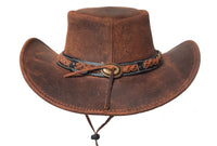 GENUINE LEATHER WESTERN COWBOY HAT- BROWN # 2682