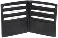 Genuine Leather Executive Bi-Fold 12 Cards Coat Wallet BLACK #4102