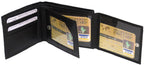 Genuine Leather Men's Bi-Fold Wallet BLACK with 12 Card Slots #4177