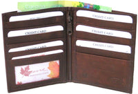 Genuine Cowhide Leather Executive Bi-Fold RFID Coat Wallet #4501R