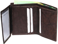 Genuine Leather Slim 5 Card, 1 ID Slot RFID Wallet #4594R