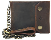 Men's Genuine Cowhide Leather Biker / Truckers' Wallet  #4615