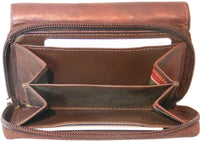 Genuine Cowhide Leather Ladies Medium RFID Trifold 12 Card & 1 ID Wallet #7601R