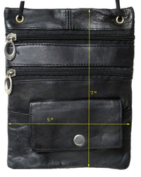 Genuine Leather Lambskin Neck Pouch #8042