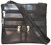 Genuine Lambskin Leather Women's Slim Cross Body Bag BLACK # 8069