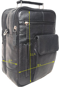 Genuine Leather Cowhide Men's Large Shoulder Bag #8550