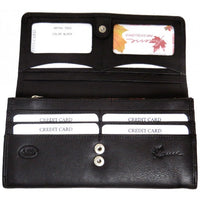 Genuine Cowhide Leather Ladies RFID Wallet- Red, Black, Tan & Brown #7502R