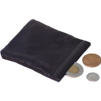 Genuine Leather Squeeze Coin Purse BLACK #8029